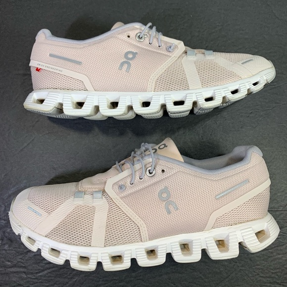 On Cloud 5 Women’s Running Walking Sneakers Pink & Grey Shoe Size- 9 - Picture 5 of 11